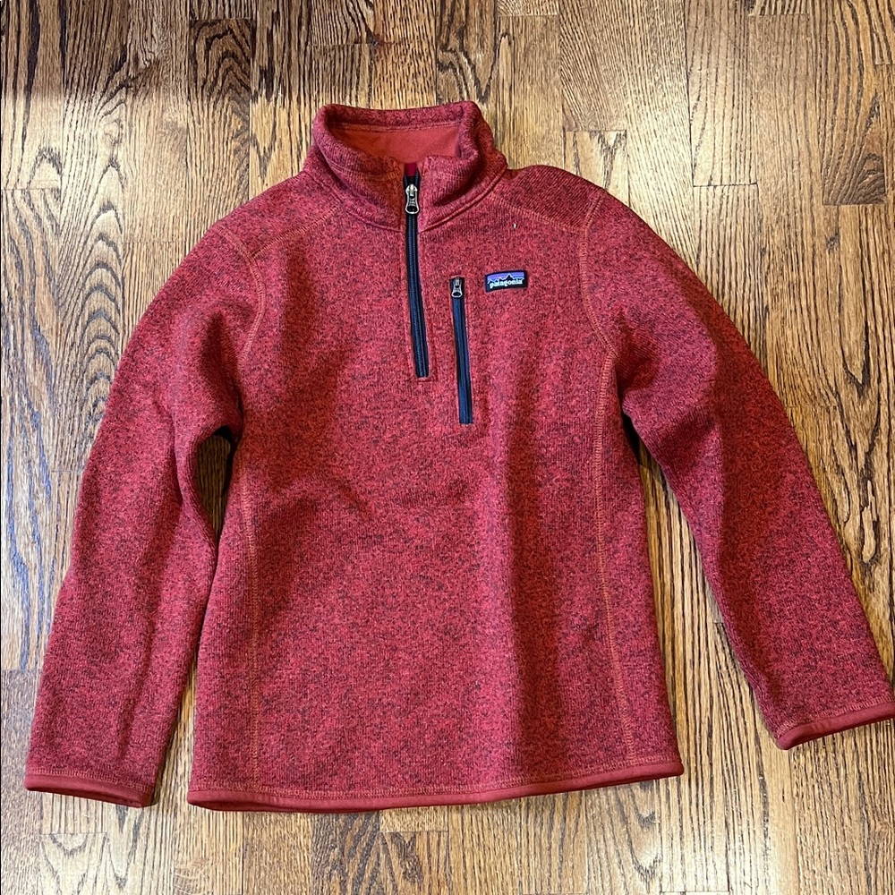 Patagonia Kids Maroon Quarter-Zip Fleece